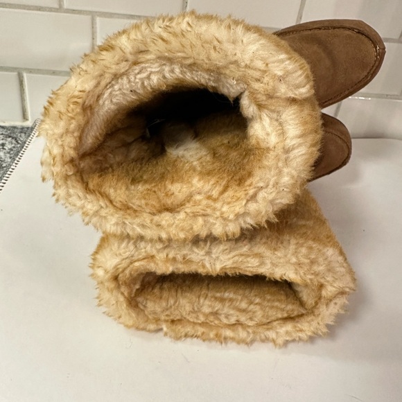 BEARPAW 9 Flatbrush Hickory Sheepskin woman 3" wedge winter boot gorpcore boho - Picture 10 of 13